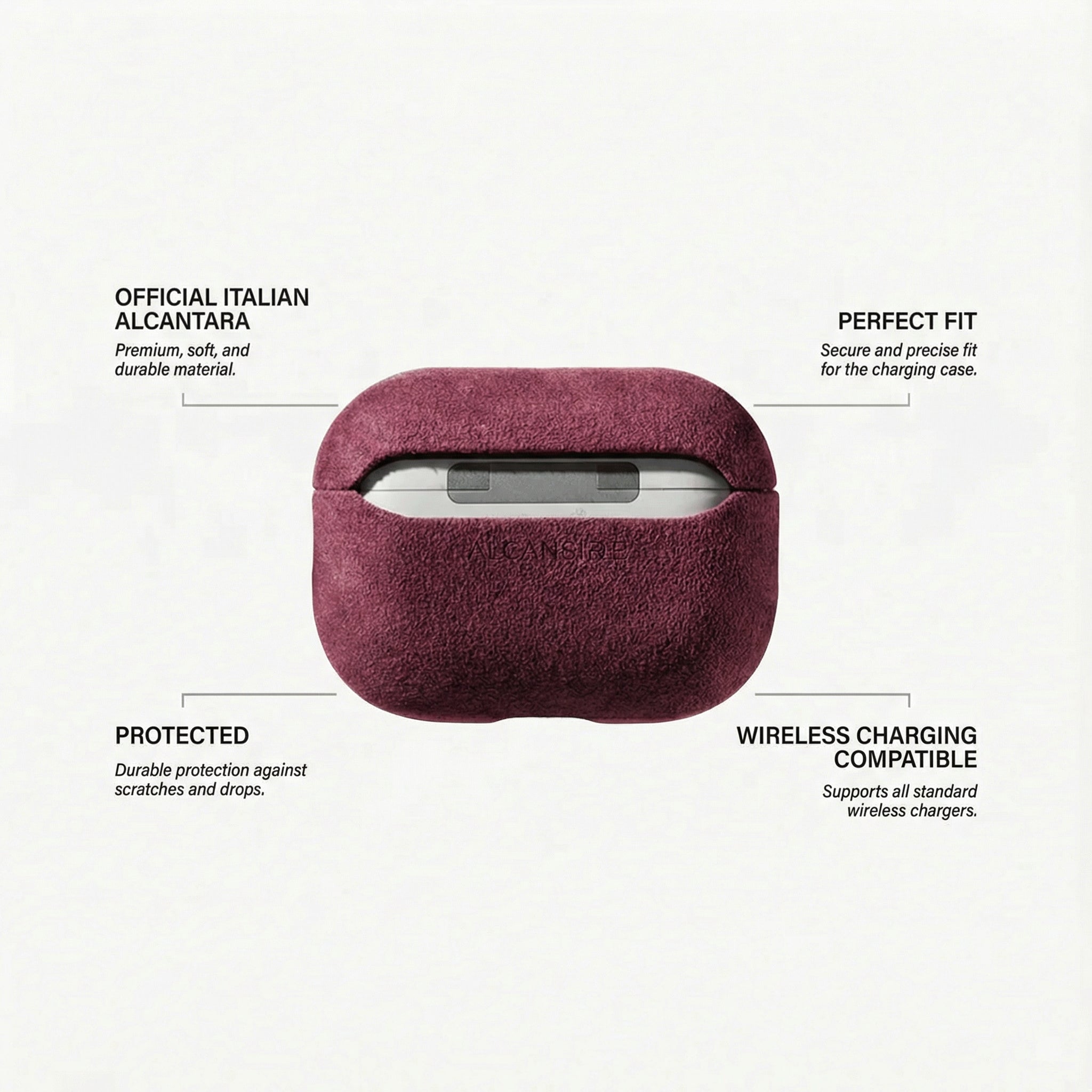 AirPods Pro (2nd Generation) Alcantara Case - Wine Red