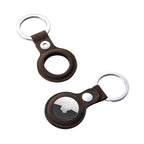 Alcantara AirTag Key Ring - Chocolate Brown