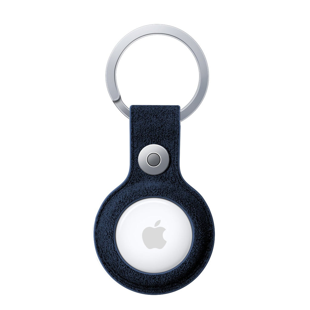 Alcantara AirTag Key Ring - Navy Blue