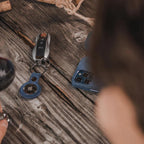 Alcantara AirTag Key Ring - Ocean Blue
