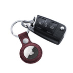 Alcantara AirTag Key Ring - Wine Red
