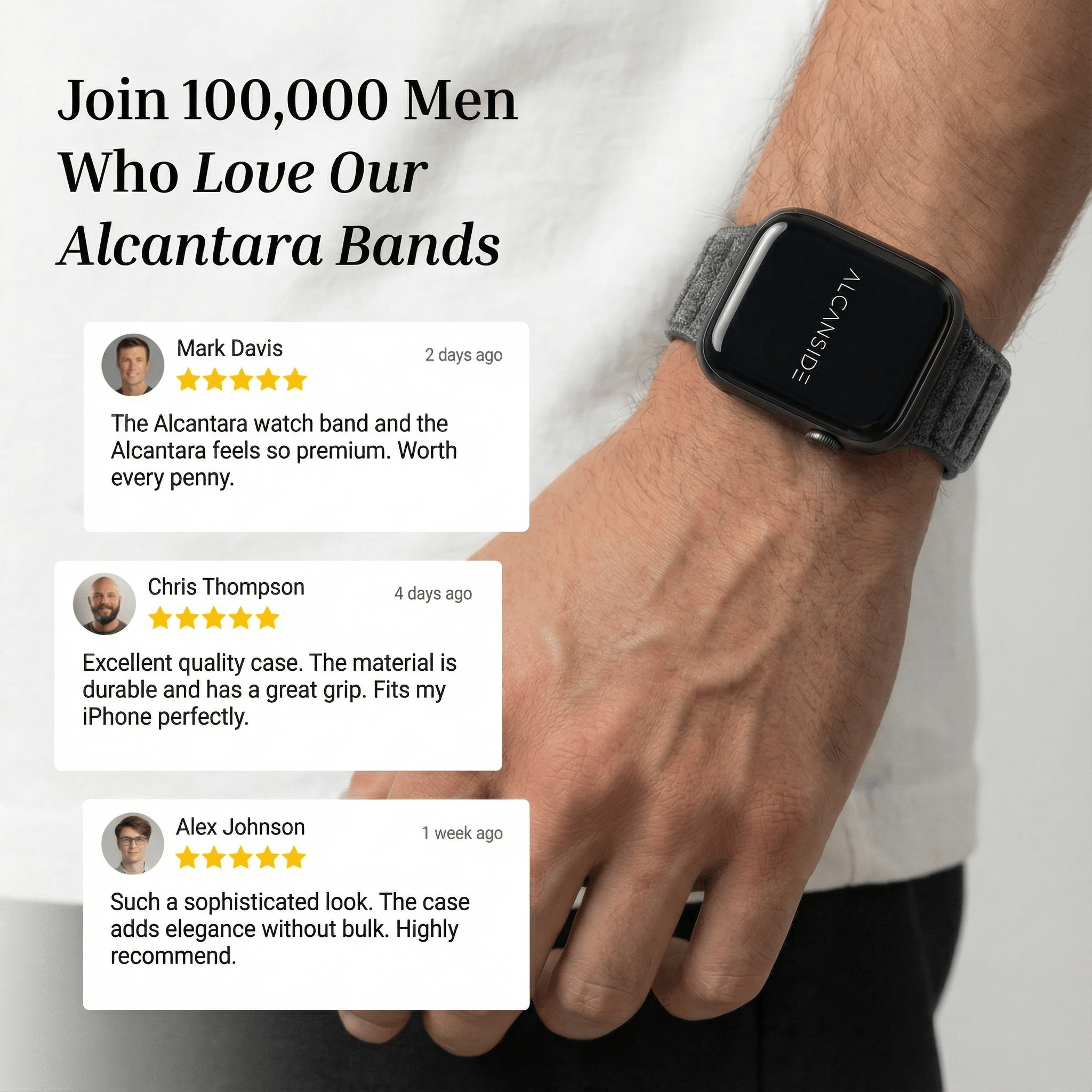 Alcantara Apple Watch Band - Space Grey - 42/44/45/46mm & Ultra (49mm)