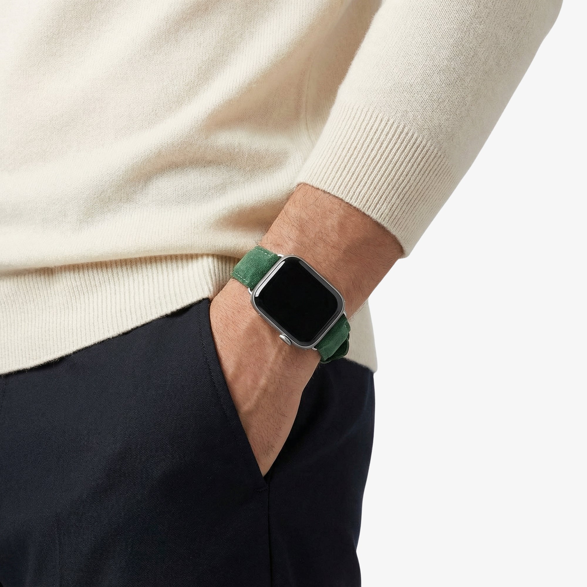 Alcantara Apple Watch Band With Buckle - Midnight Green - 38/40/41/42mm