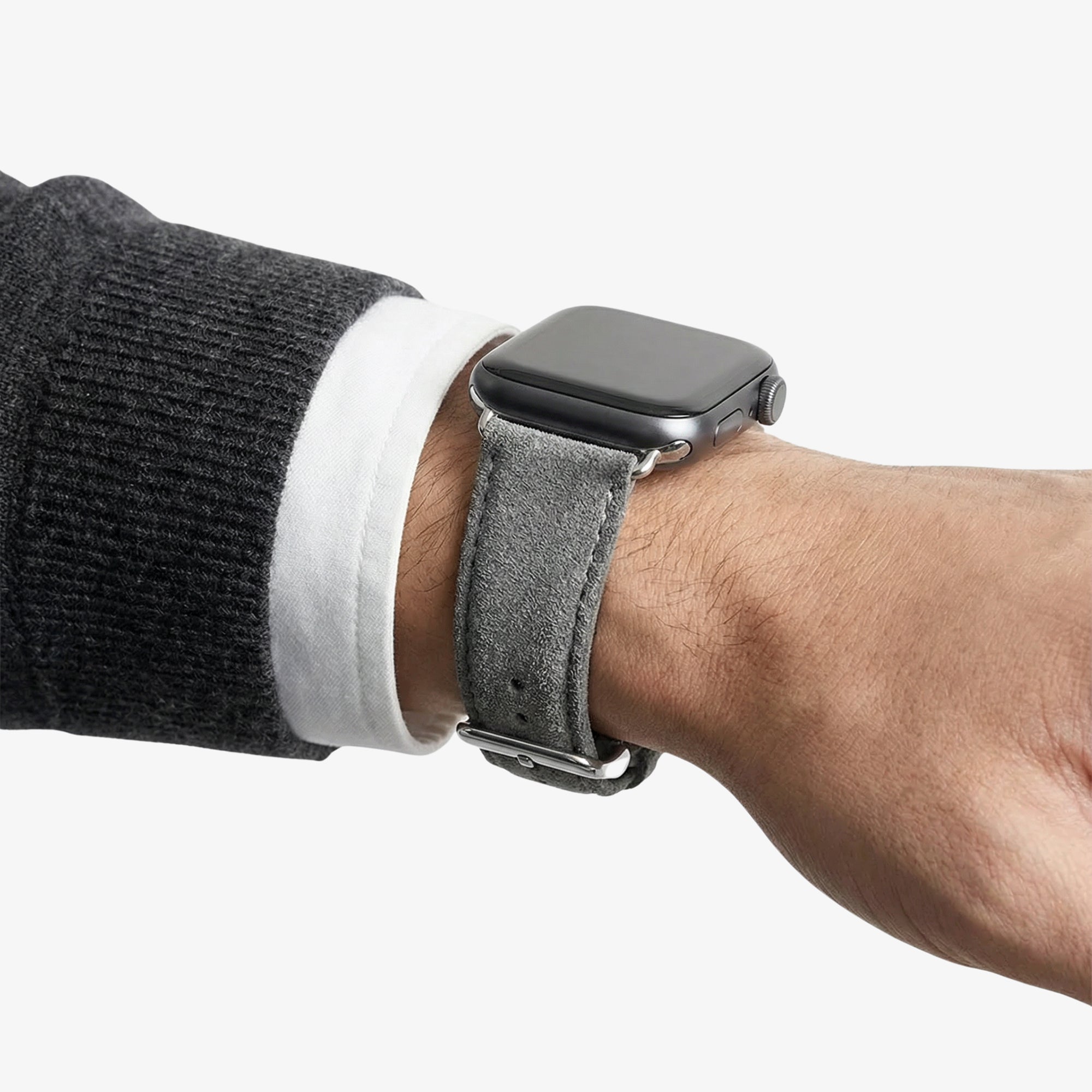 Alcantara Apple Watch Band With Buckle - Nardo Gray - 42/44/45/46mm & Ultra (49mm)