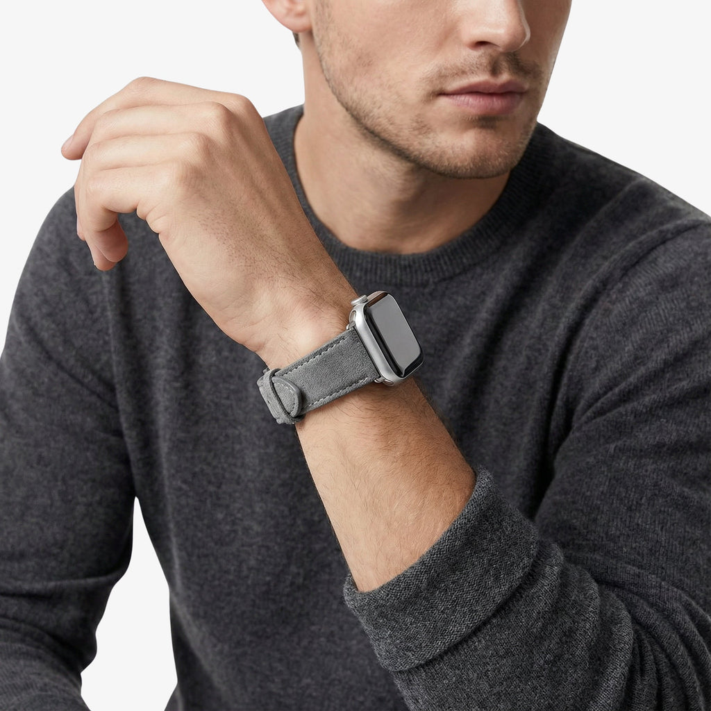 Alcantara Apple Watch Band With Buckle - Nardo Gray - 38/40/41/42mm
