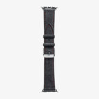 Alcantara Apple Watch Band With Buckle - Space Grey With Red Stitching - 42/44/45/46mm & Ultra (49mm)