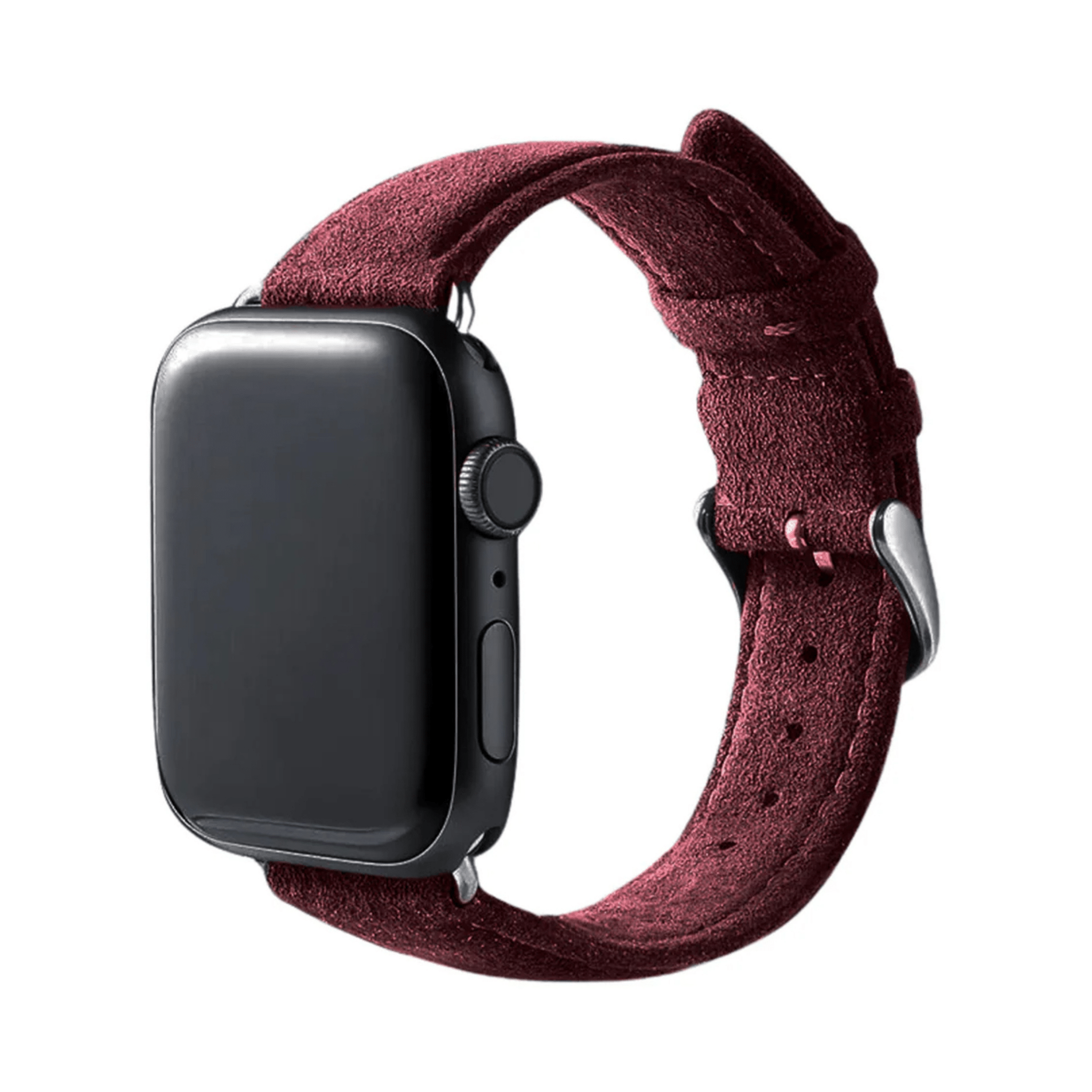 Alcantara Apple Watch Band With Buckle - Wine Red - 38/40/41/42mm