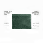 Alcantara Card Wallet - Midnight Green