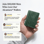 Alcantara Card Wallet - Midnight Green
