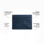 Alcantara Card Wallet - Navy Blue