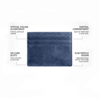 Alcantara Card Wallet - Ocean Blue