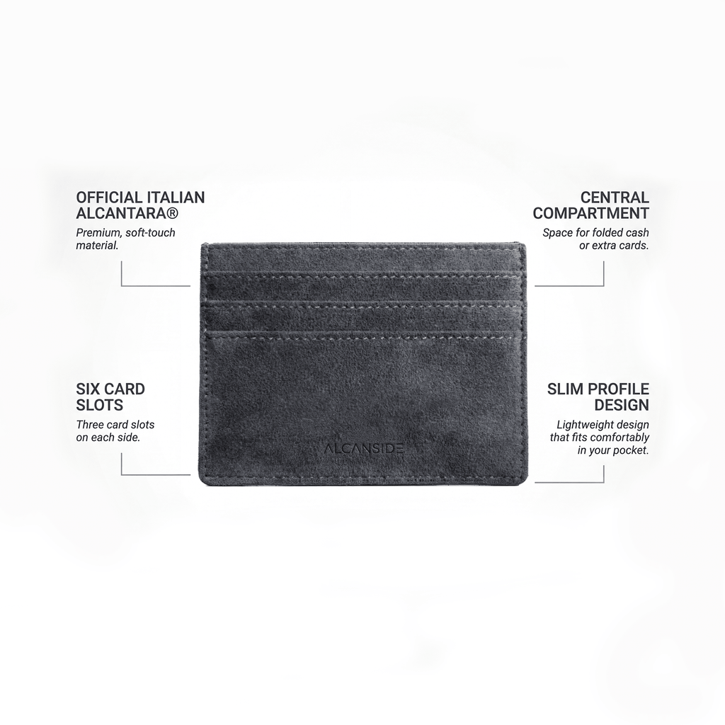 Alcantara Card Wallet - Space Grey