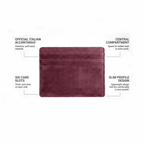 Alcantara Card Wallet - Wine Red