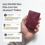 Alcantara Card Wallet - Wine Red