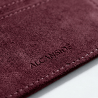 Alcantara Card Wallet - Wine Red
