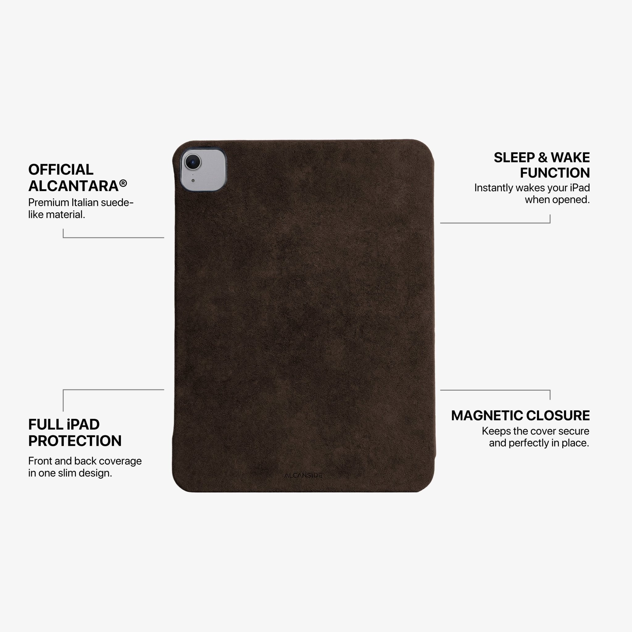 Alcantara iPad Cover - For iPad Air 2026  (13 inch) - Chocolate Brown