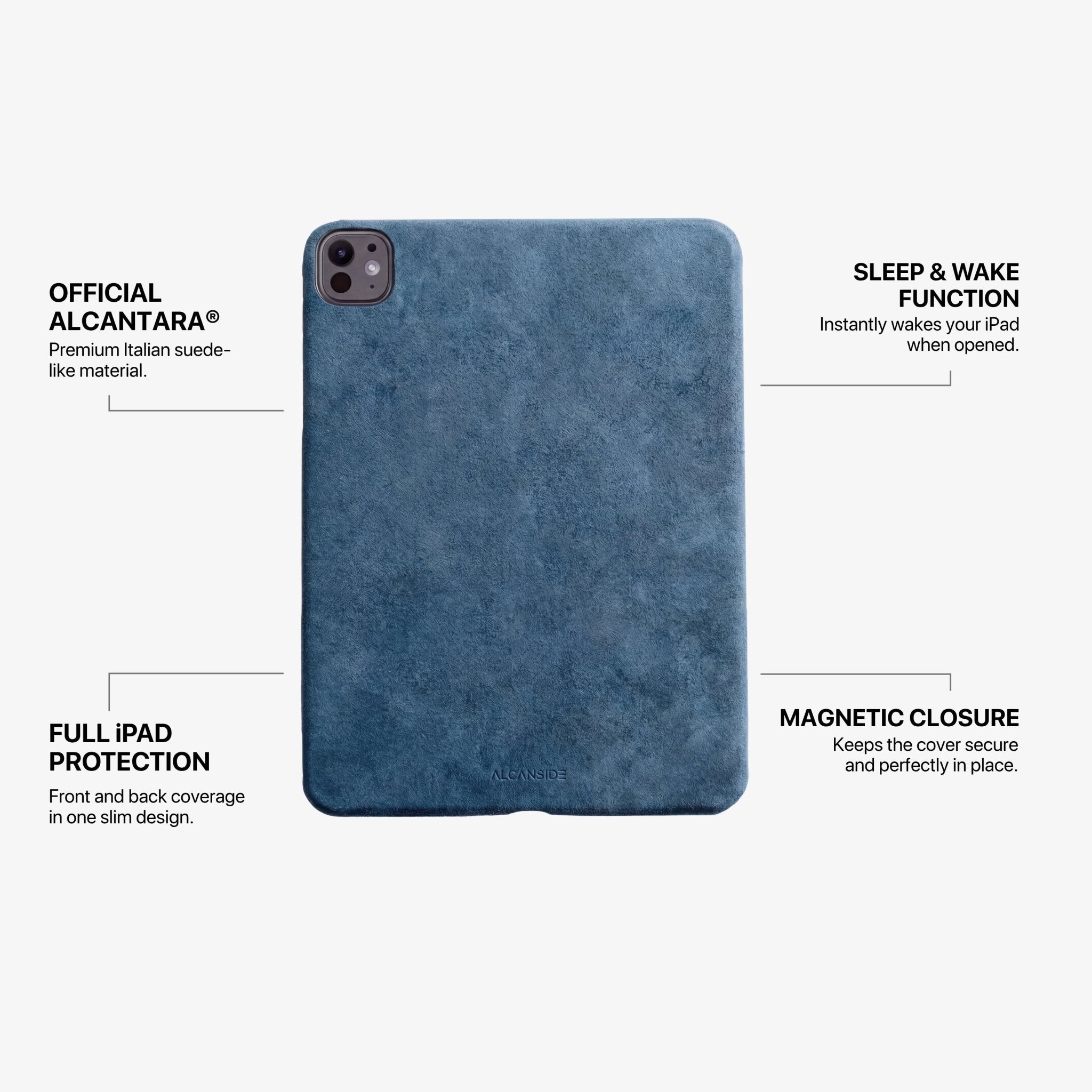 Alcantara iPad Cover - For iPad Pro (11 inch) - Ocean Blue