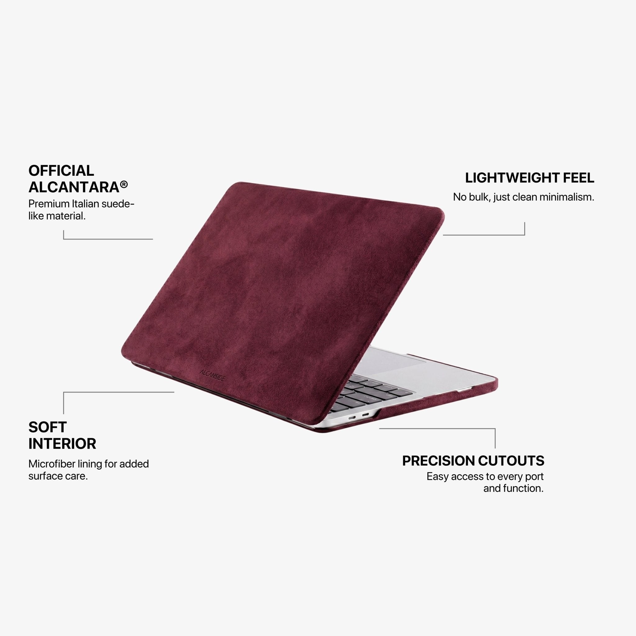 Alcantara MacBook Neo Cover – For 13 inch (2026) – Wine Red