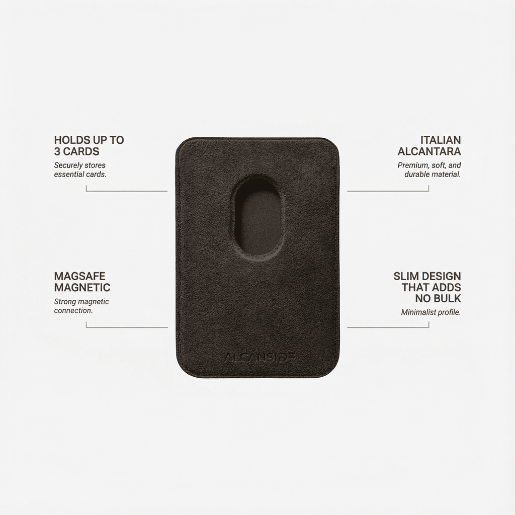 Alcantara MagSafe Wallet - Chocolate Brown