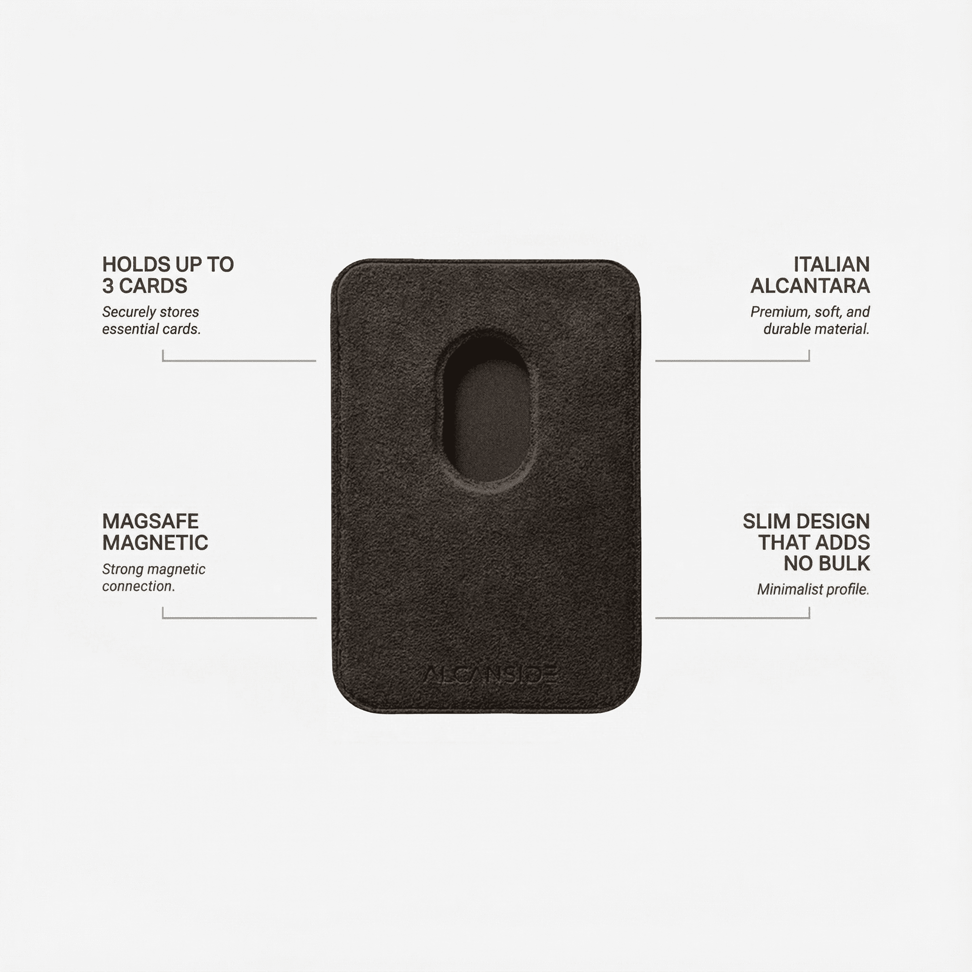Alcantara MagSafe Wallet - Chocolate Brown