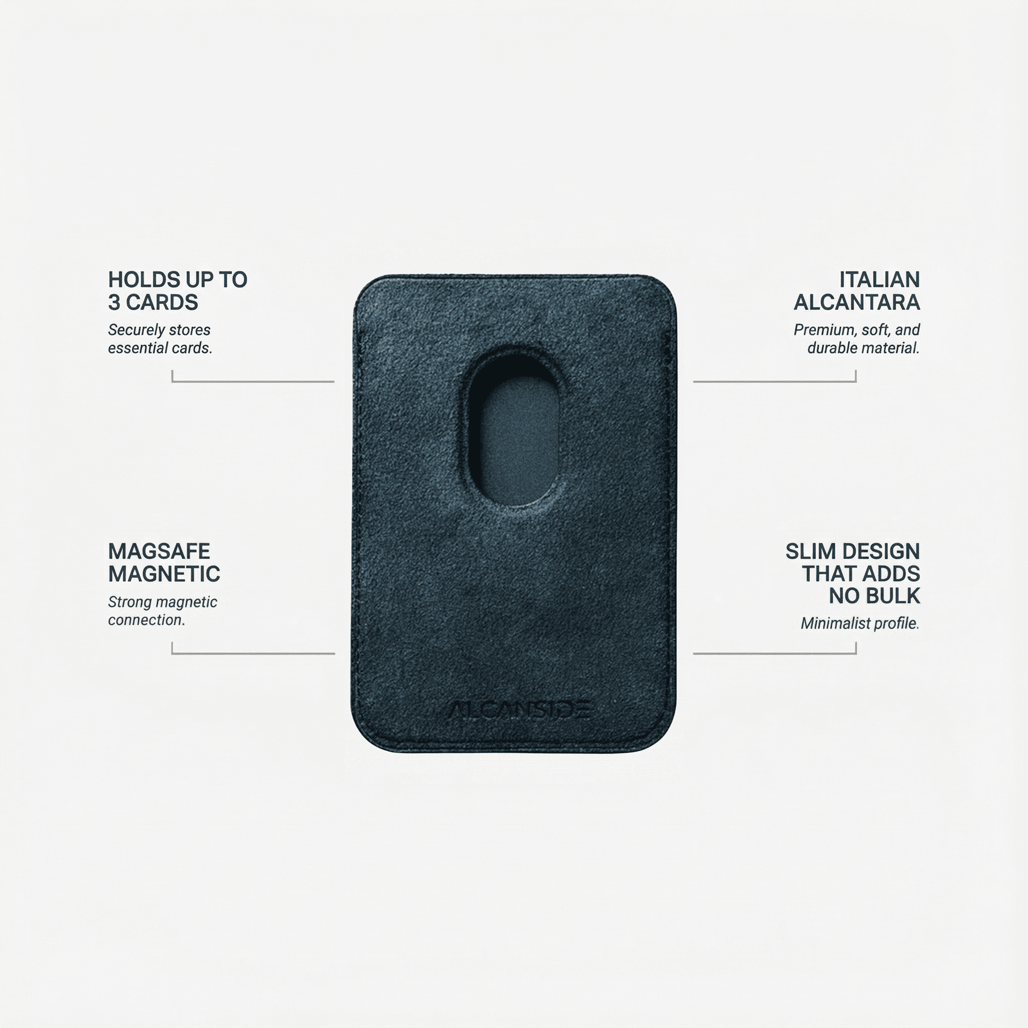 Alcantara MagSafe Wallet - Navy Blue