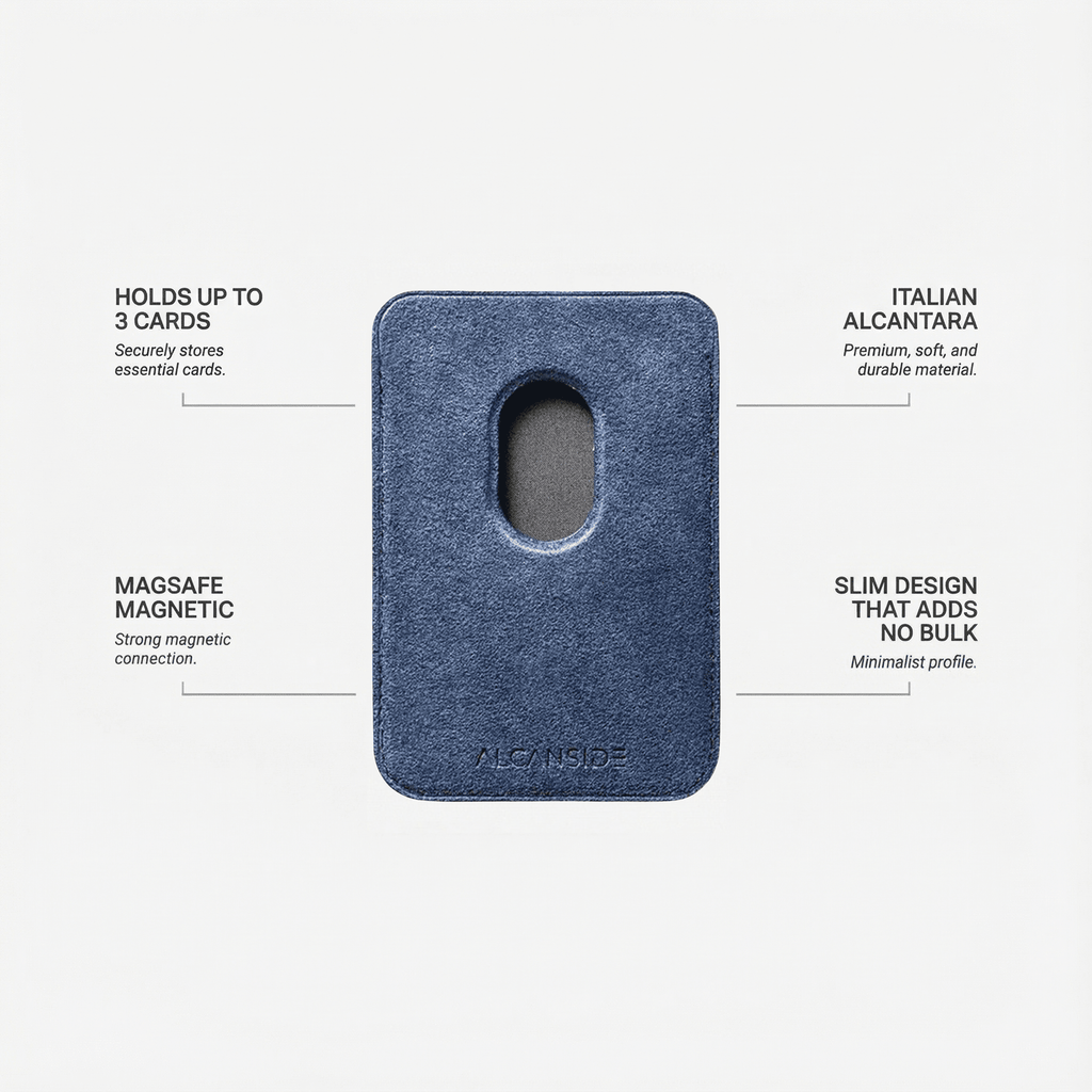Alcantara MagSafe Wallet - Ocean Blue