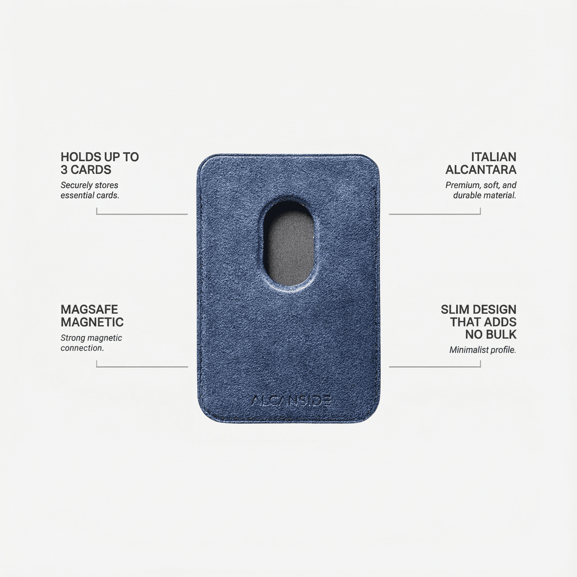 Alcantara MagSafe Wallet - Ocean Blue