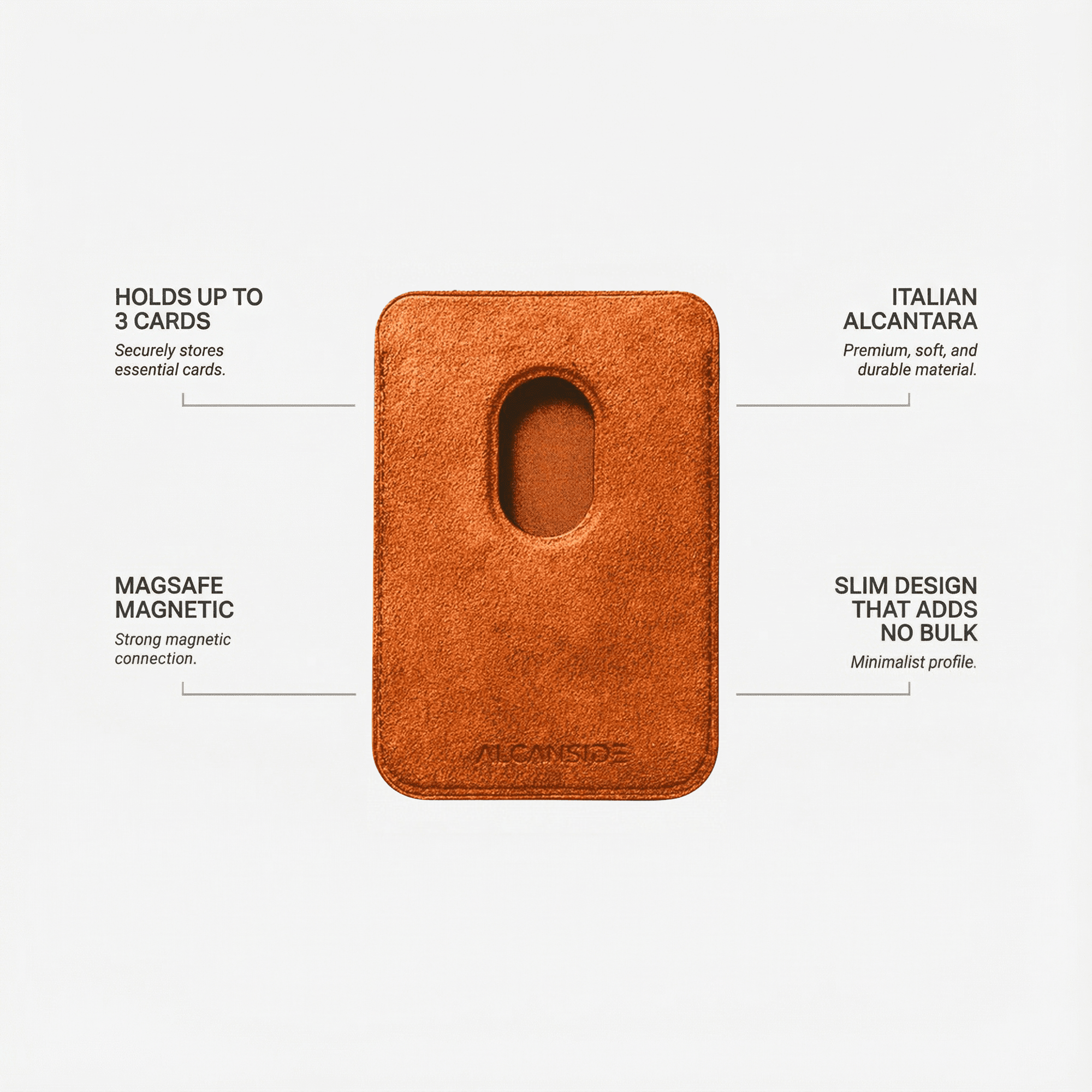 Alcantara MagSafe Wallet - Orange