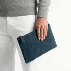 Alcantara Pouch - Navy Blue