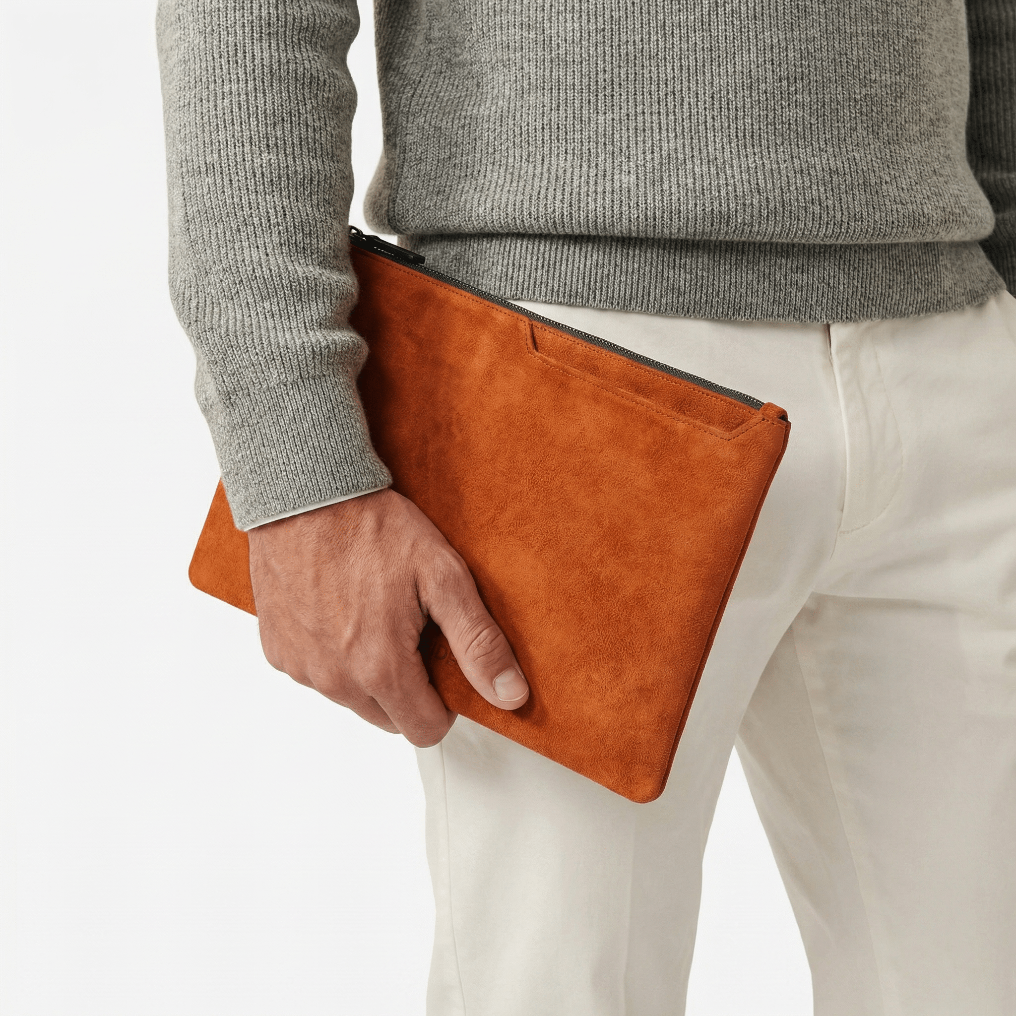 Alcantara Pouch - Orange