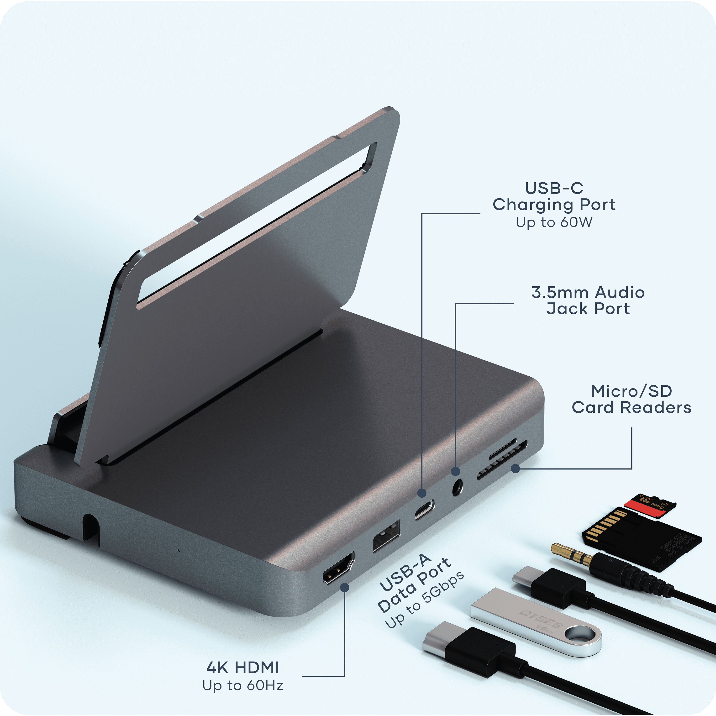 Aluminum Stand & Hub for iPad Pro