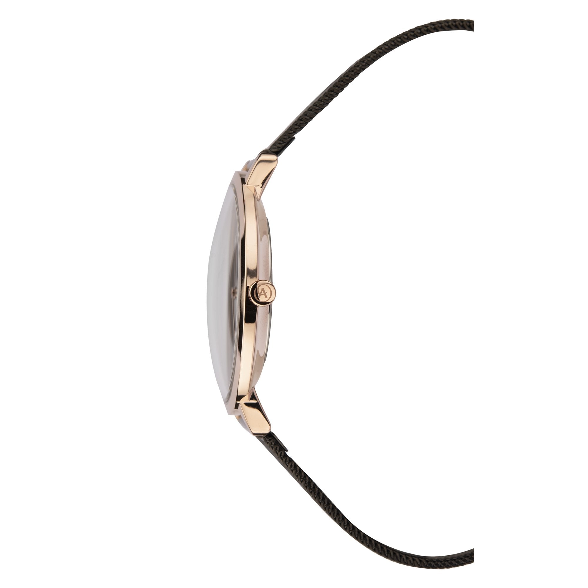 Accurist Ladies Black Rose Gold Watch