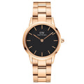 Daniel Wellington Ladies Rose Gold Iconinc Link Watch