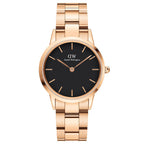 Daniel Wellington Ladies Rose Gold Iconinc Link Watch
