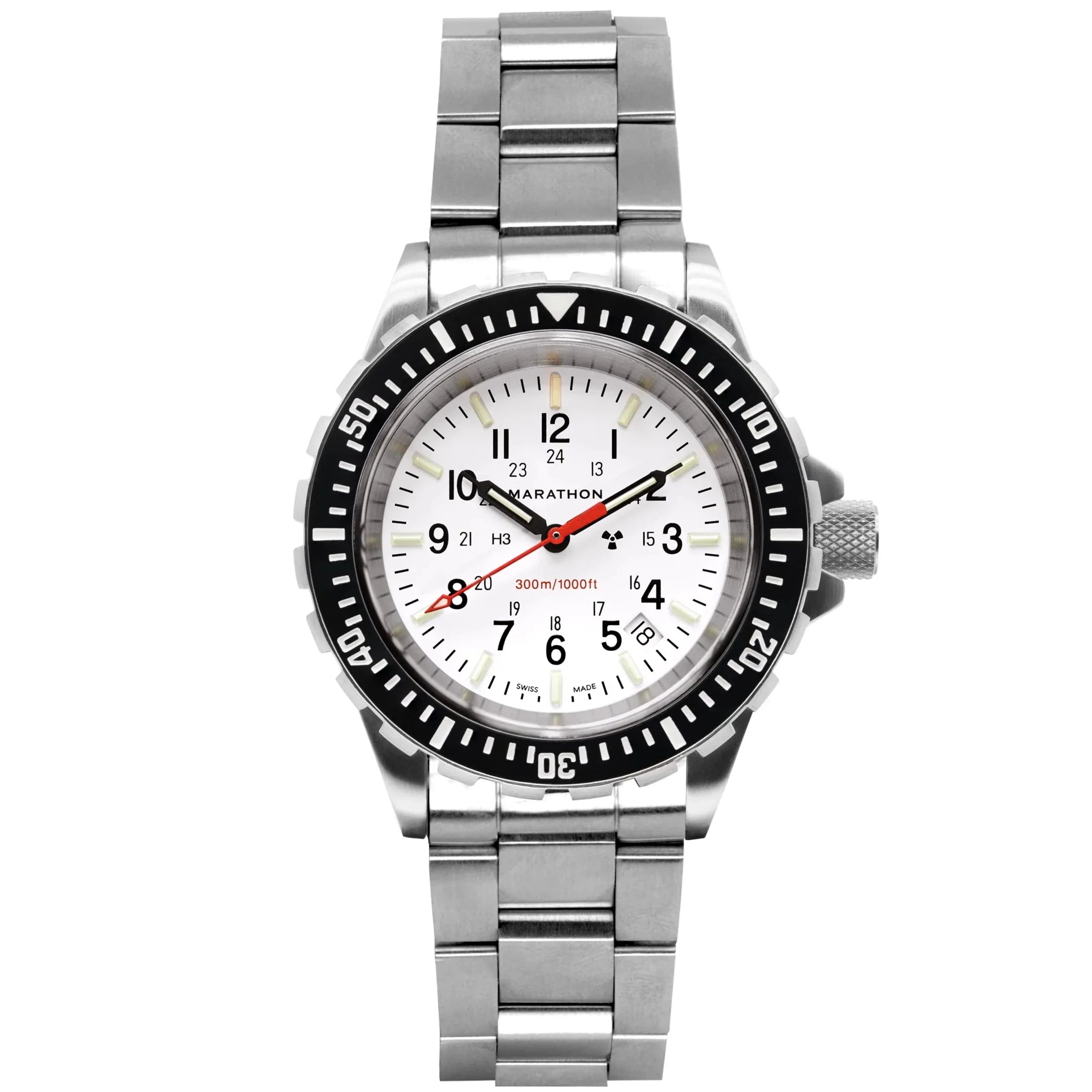 Marathon Arctic Edition Large Diver's Quartz (TSAR) - 41mm White Dial No Government Markings Stainless Steel