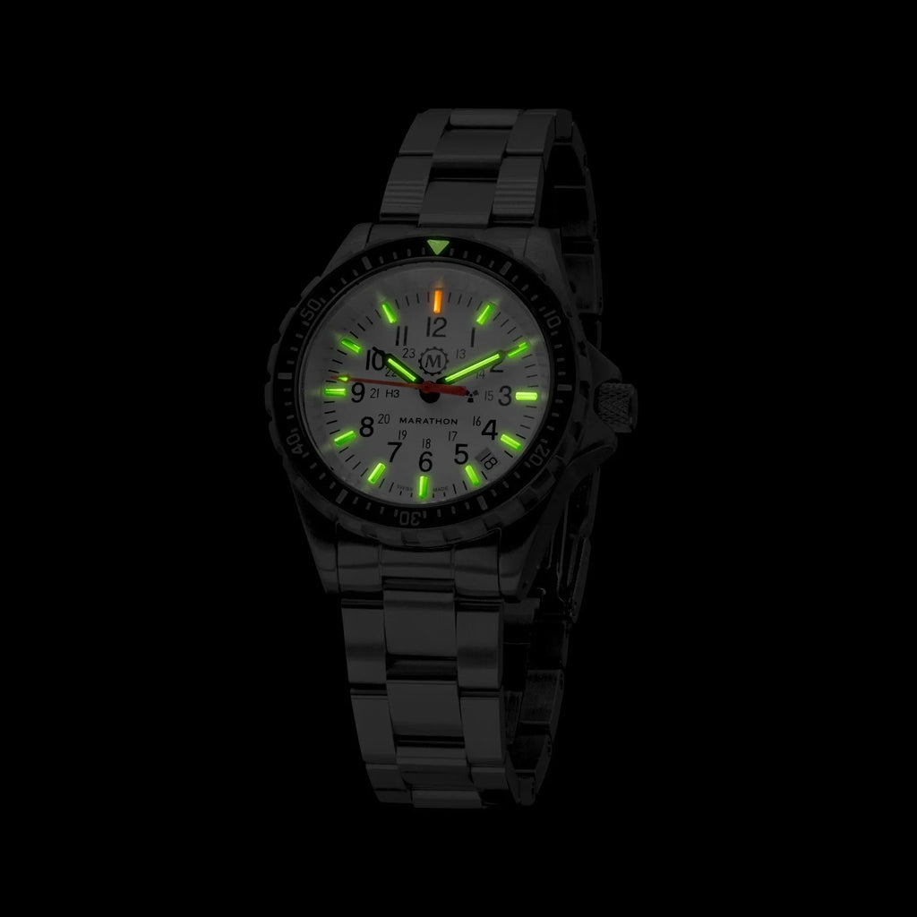 Marathon Arctic Edition Medium Diver's Quartz (MSAR Quartz) - 36mm White Dial No Government Markings Stainless Steel WW194027BRACE-MA-WD