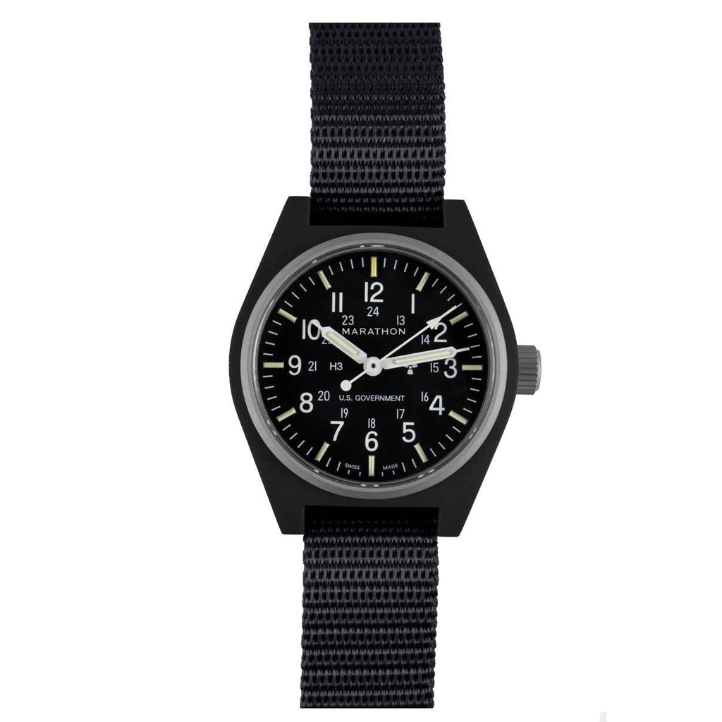 Marathon General Purpose Quartz (GPQ) - 34mm US Government Marked Black WW194004BK