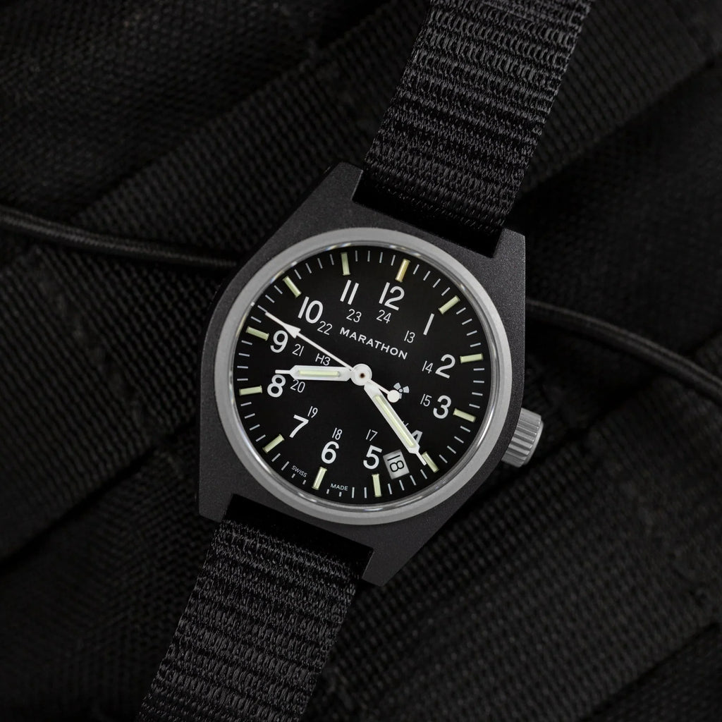Marathon General Purpose Quartz with Date (GPQ) - 34mm No Government Markings Black WW194015-BK-NGM