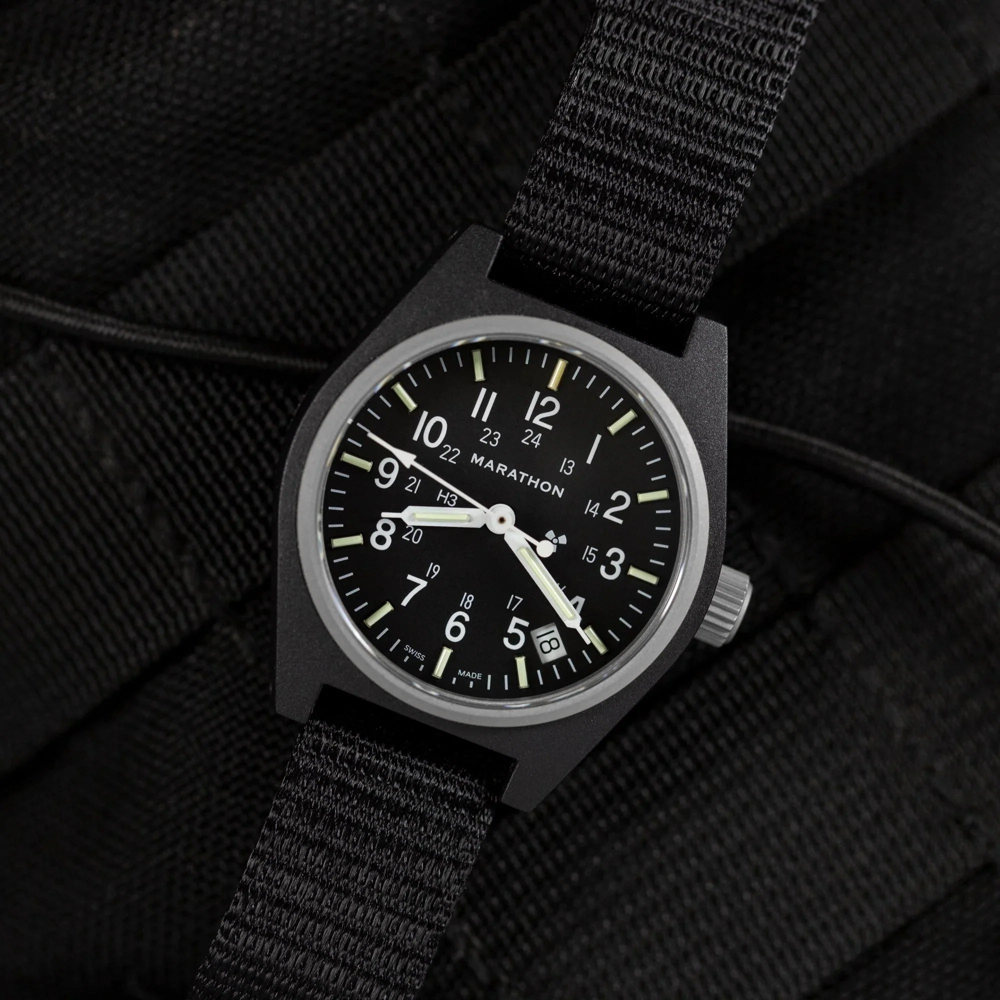 Marathon General Purpose Quartz with Date (GPQ) - 34mm No Government Markings Black WW194015-BK-NGM