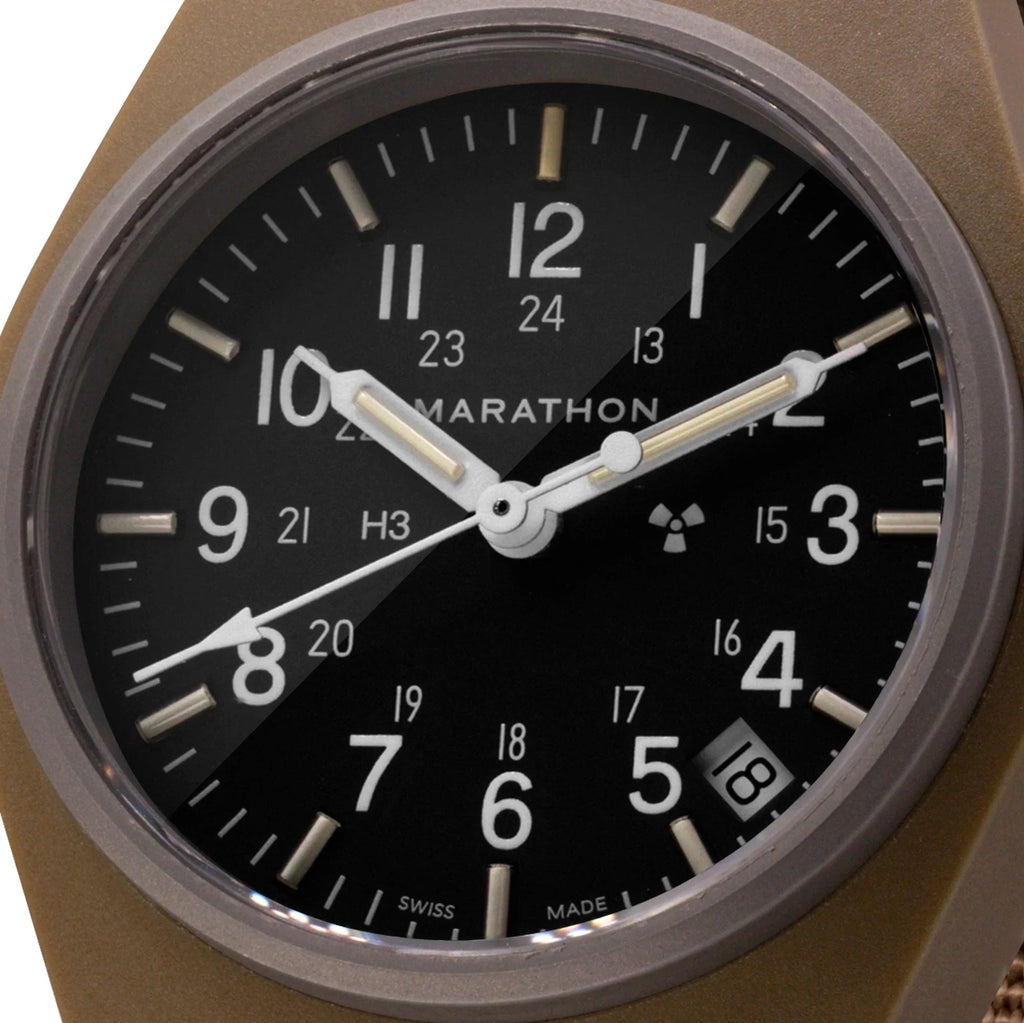 Marathon General Purpose Quartz with Date (GPQ) - 34mm No Government Markings Desert Tan WW194015-DT-NGM