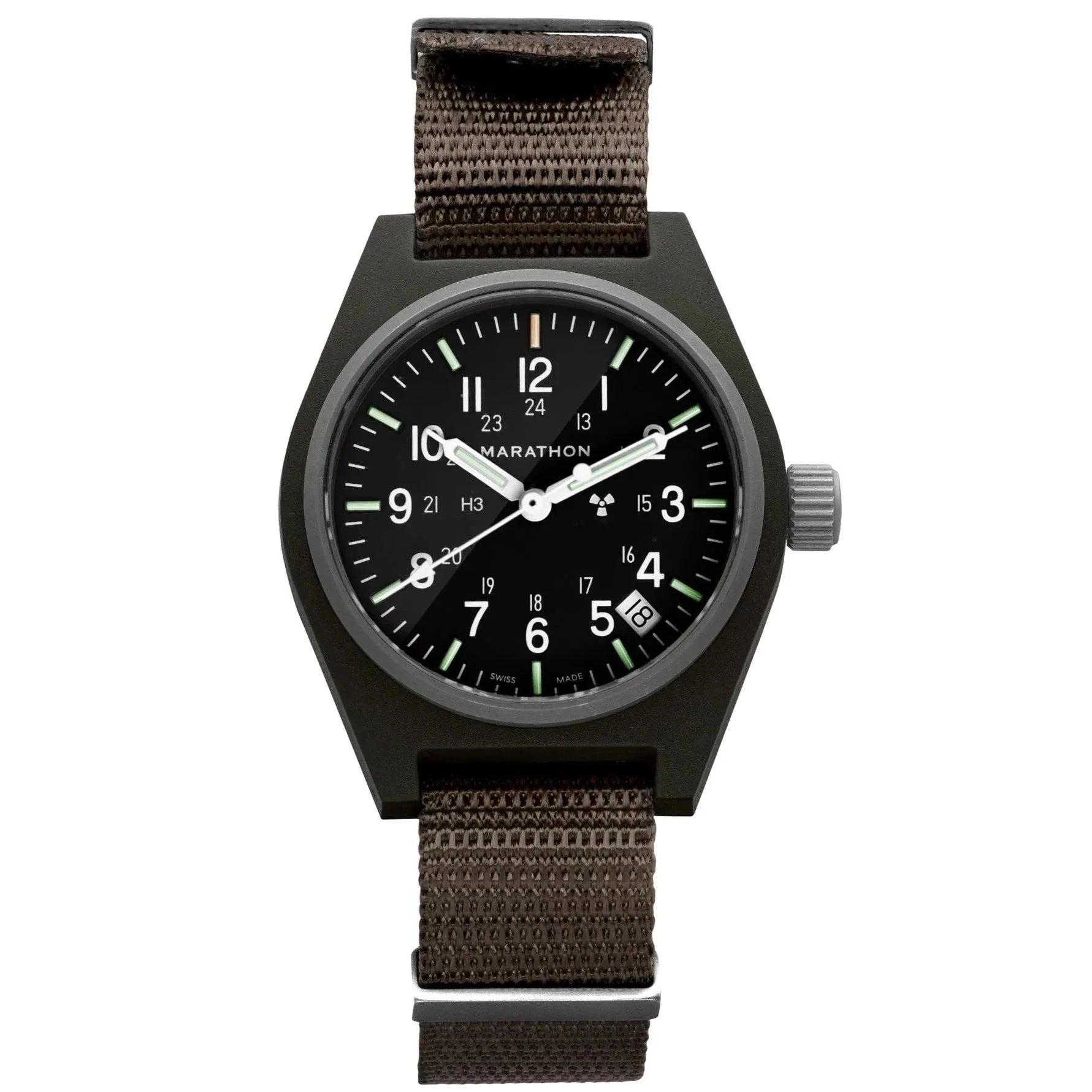 Marathon General Purpose Quartz with Date (GPQ) - 34mm No Government Markings Sage Green WW194015-SG-NGM