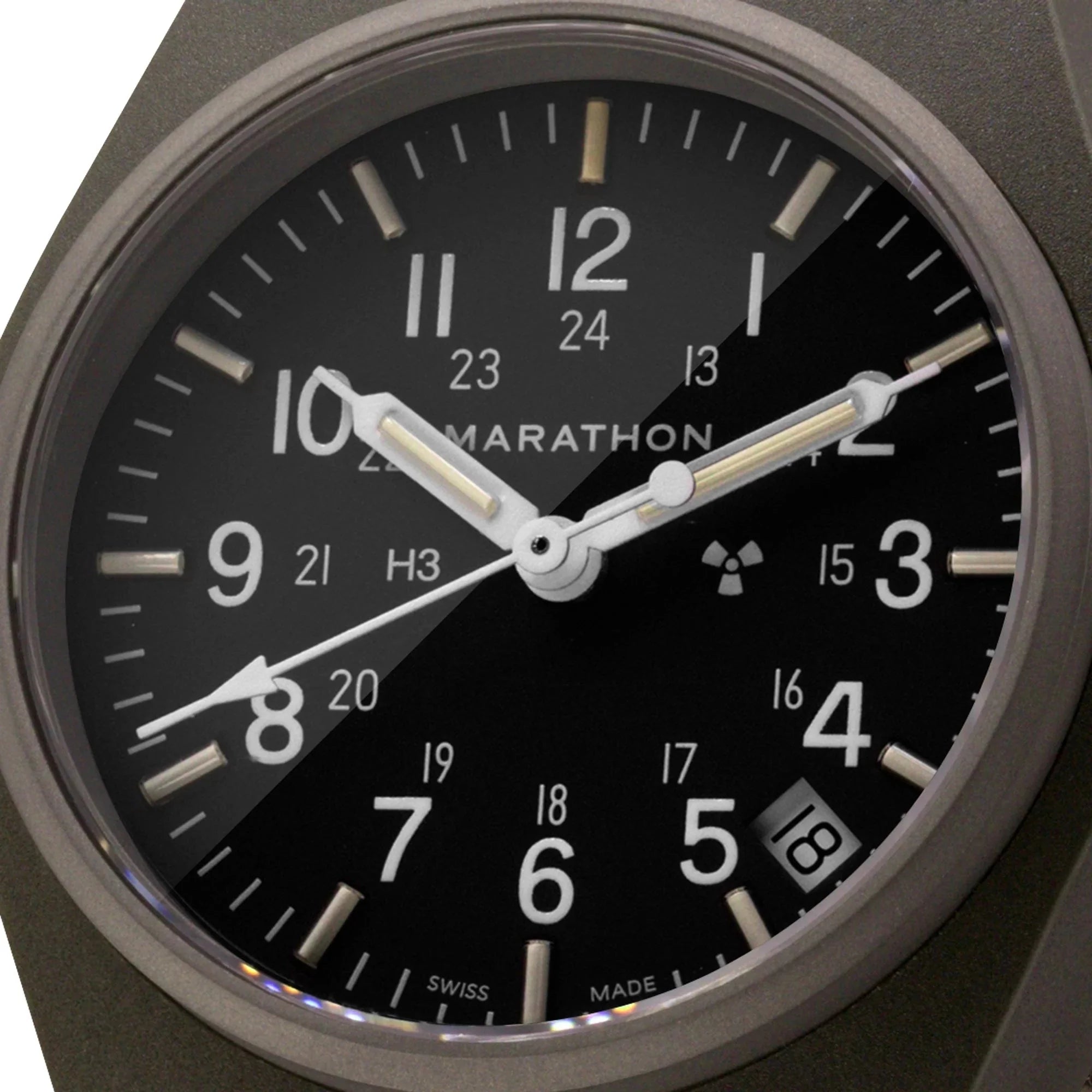 Marathon General Purpose Quartz with Date (GPQ) - 34mm No Government Markings Sage Green WW194015-SG-NGM