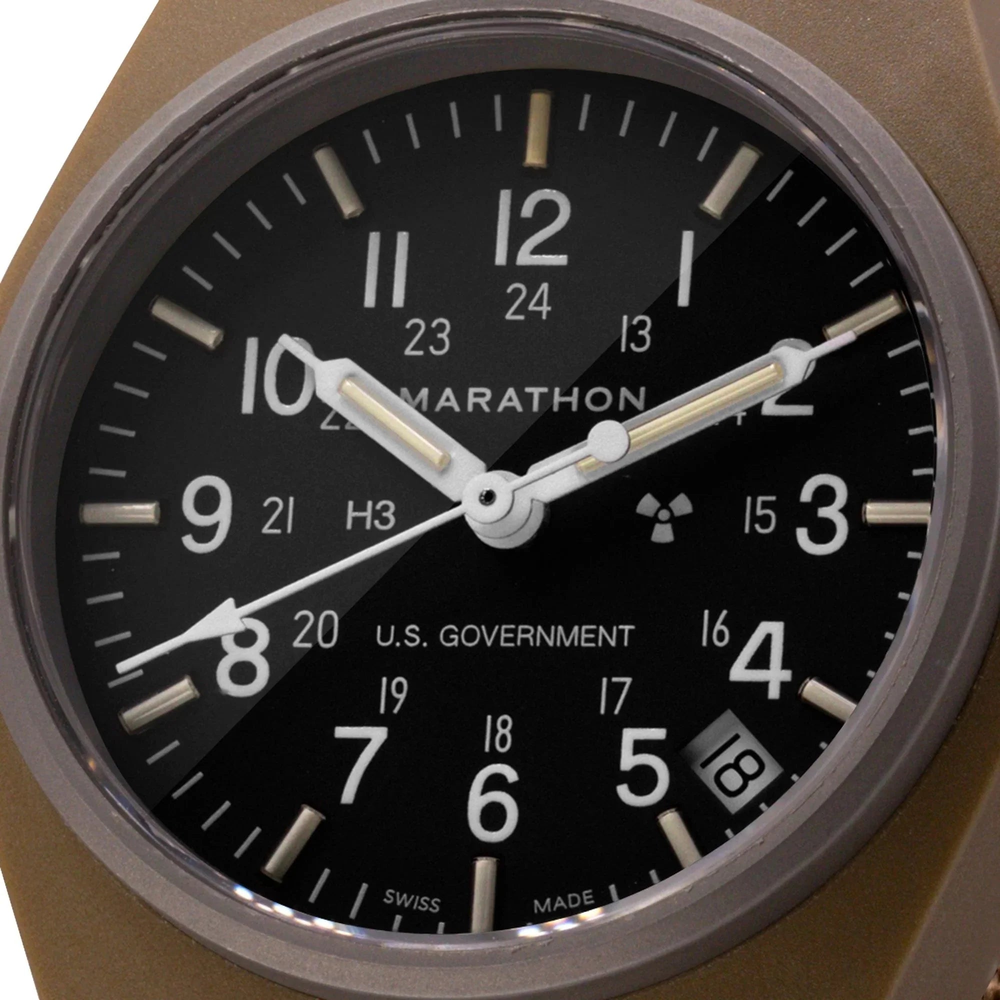 Marathon General Purpose Quartz with Date (GPQ) - 34mm US Government Marked Desert Tan WW194015DT