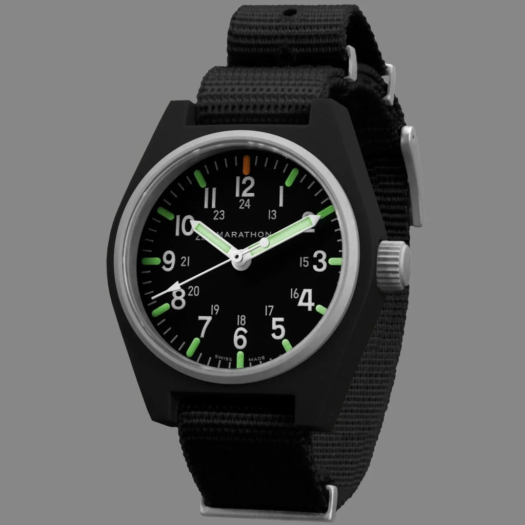 Marathon General Purpose Quartz with MaraGlo (GPQ) - 34mm No Government Markings Black WW194009-BK-NGM