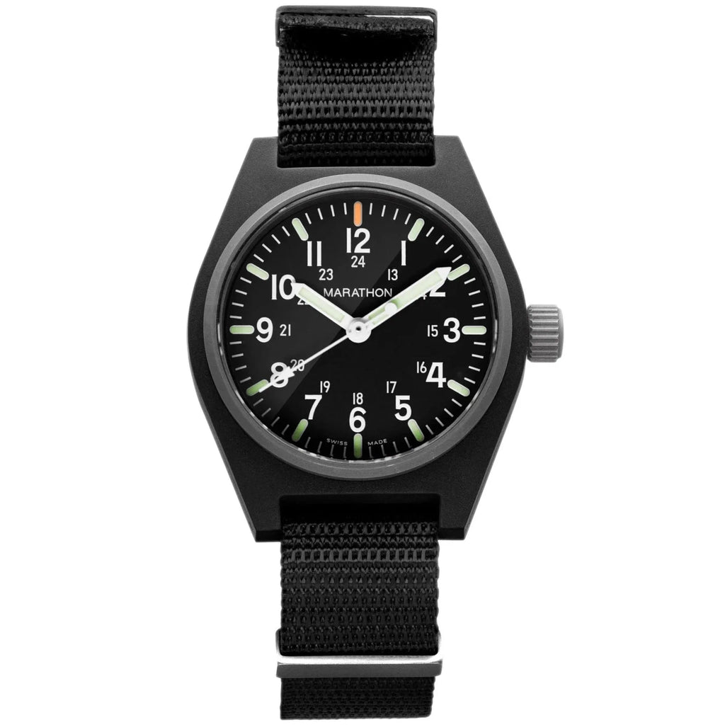 Marathon General Purpose Quartz with MaraGlo (GPQ) - 34mm No Government Markings Black WW194009-BK-NGM