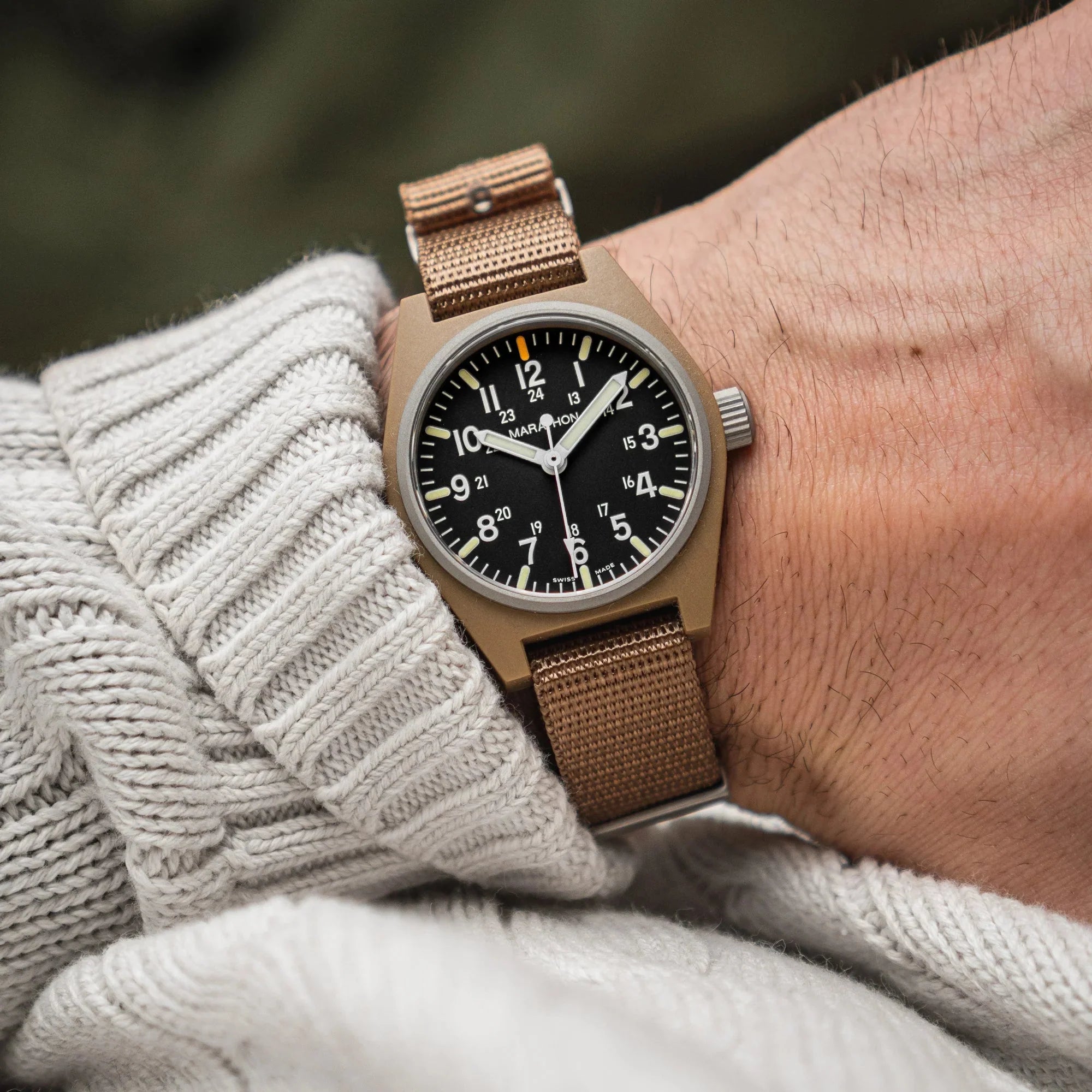 Marathon General Purpose Quartz with MaraGlo (GPQ) - 34mm No Government Markings Desert Tan WW194009-DT-NGM