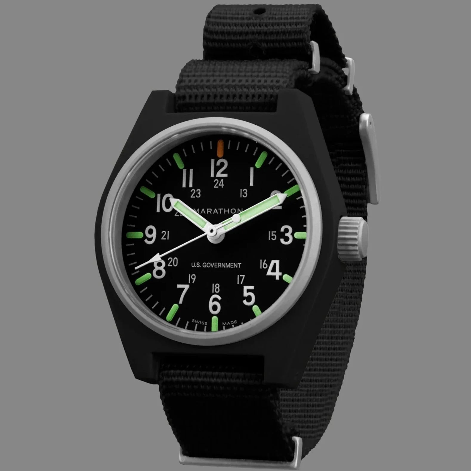 Marathon General Purpose Quartz with MaraGlo (GPQ) - 34mm US Government Marked Black WW194009BK