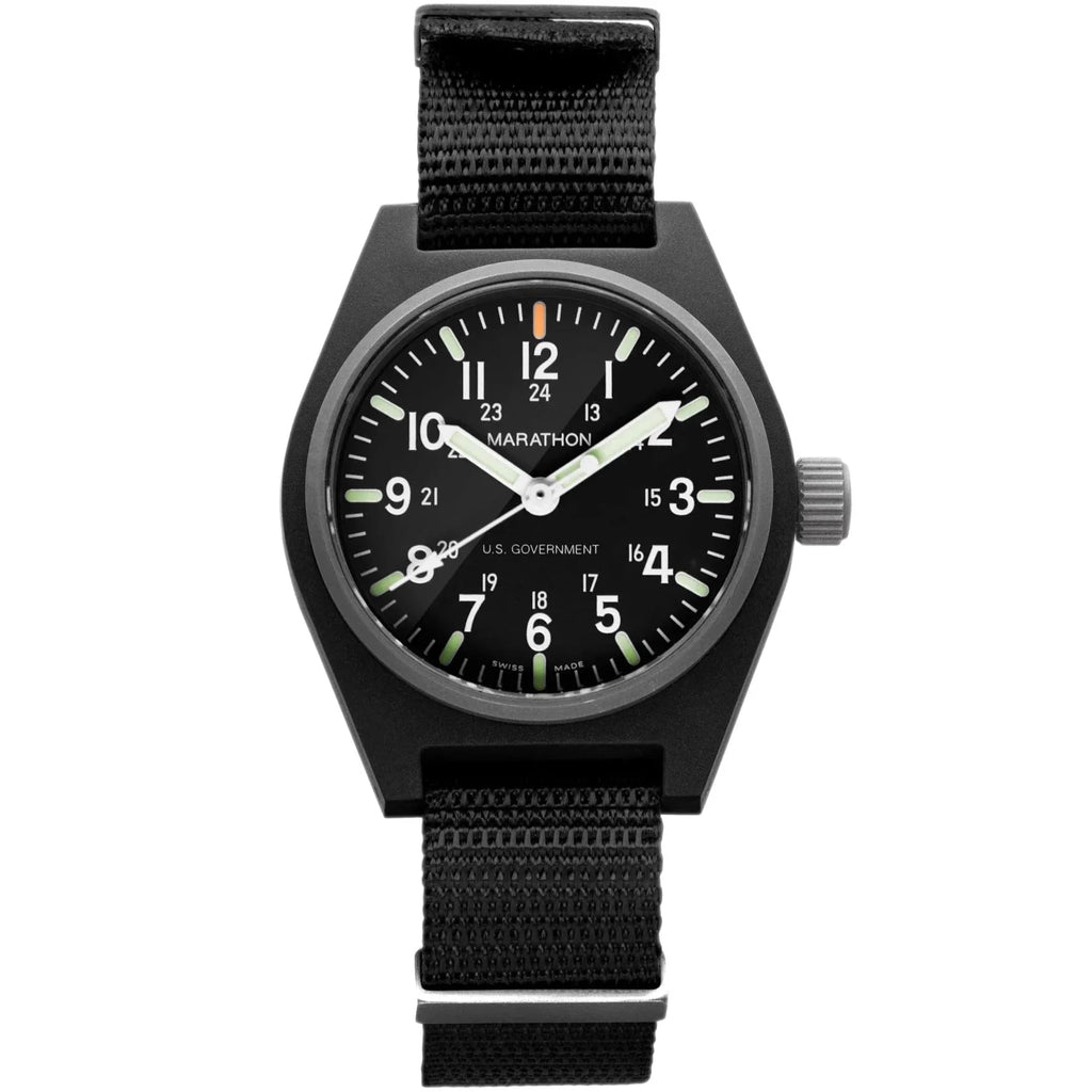 Marathon General Purpose Quartz with MaraGlo (GPQ) - 34mm US Government Marked Black WW194009BK