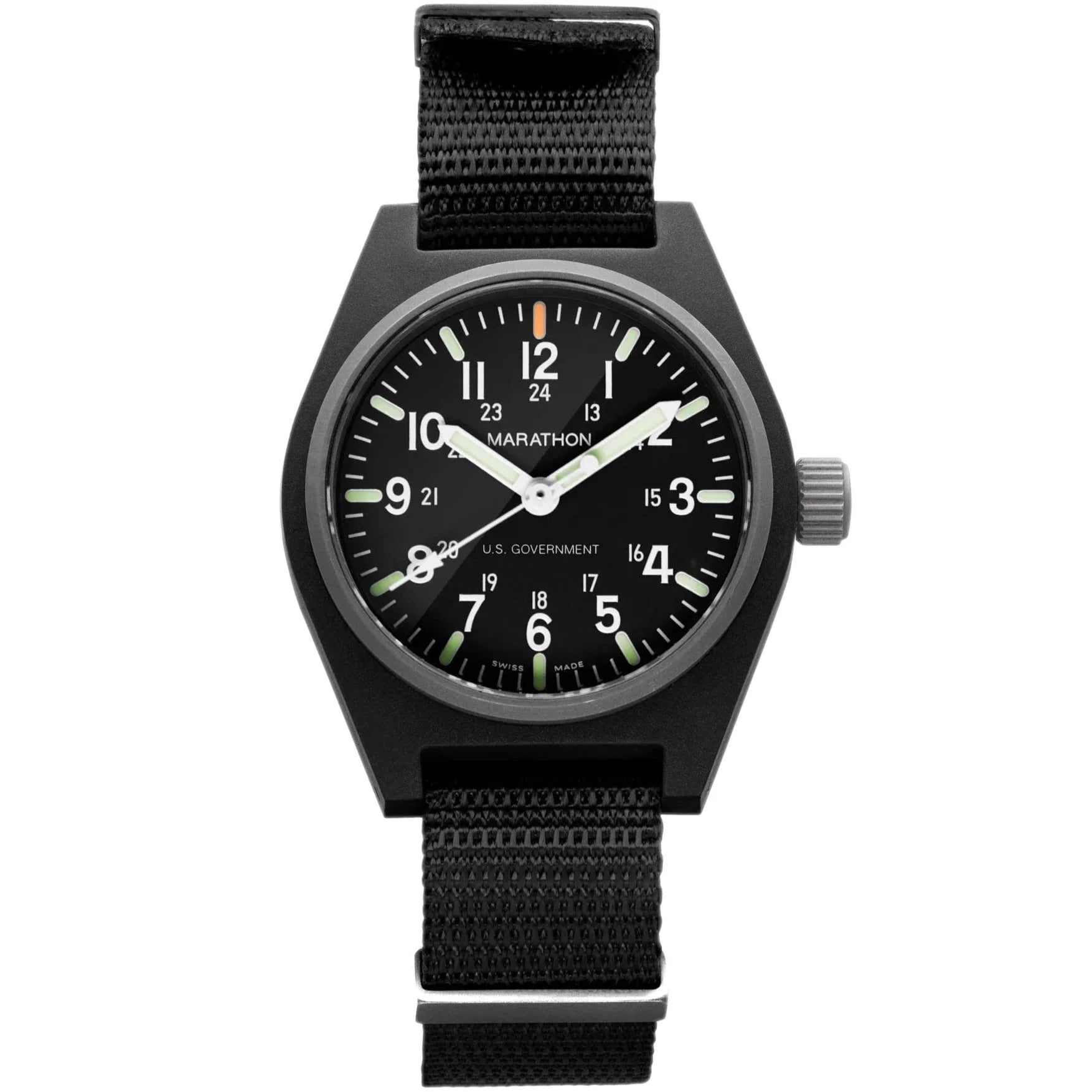 Marathon General Purpose Quartz with MaraGlo (GPQ) - 34mm US Government Marked Black WW194009BK