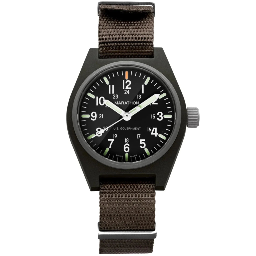 Marathon General Purpose Quartz with MaraGlo (GPQ) - 34mm US Government Marked Sage Green WW194009SG